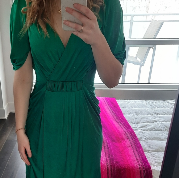 BCBG Runway Runway Jade Green Draped Dress sz XS - Picture 7 of 7